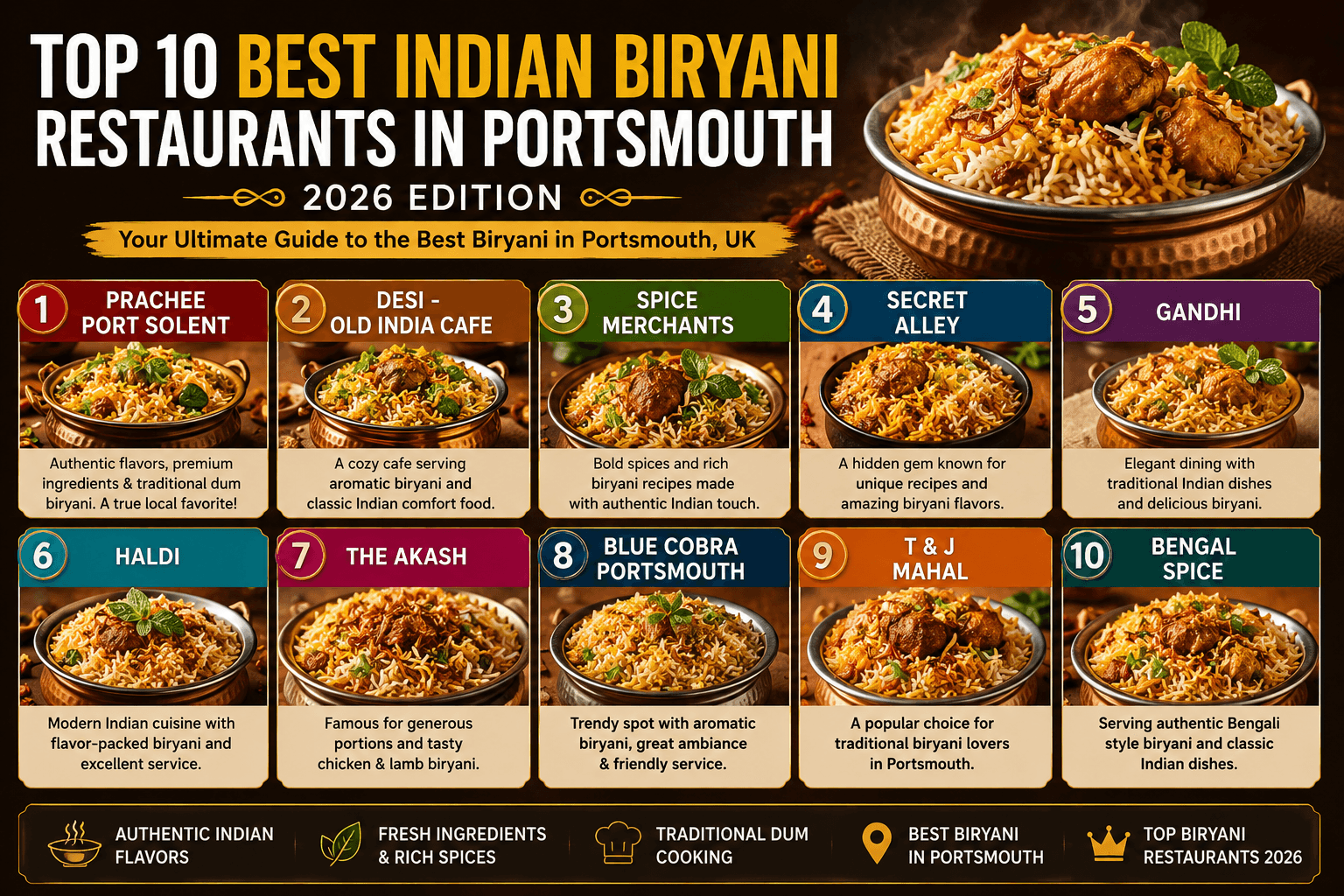 Top 10 Best Indian Biryani Restaurants in Portsmouth in 2026