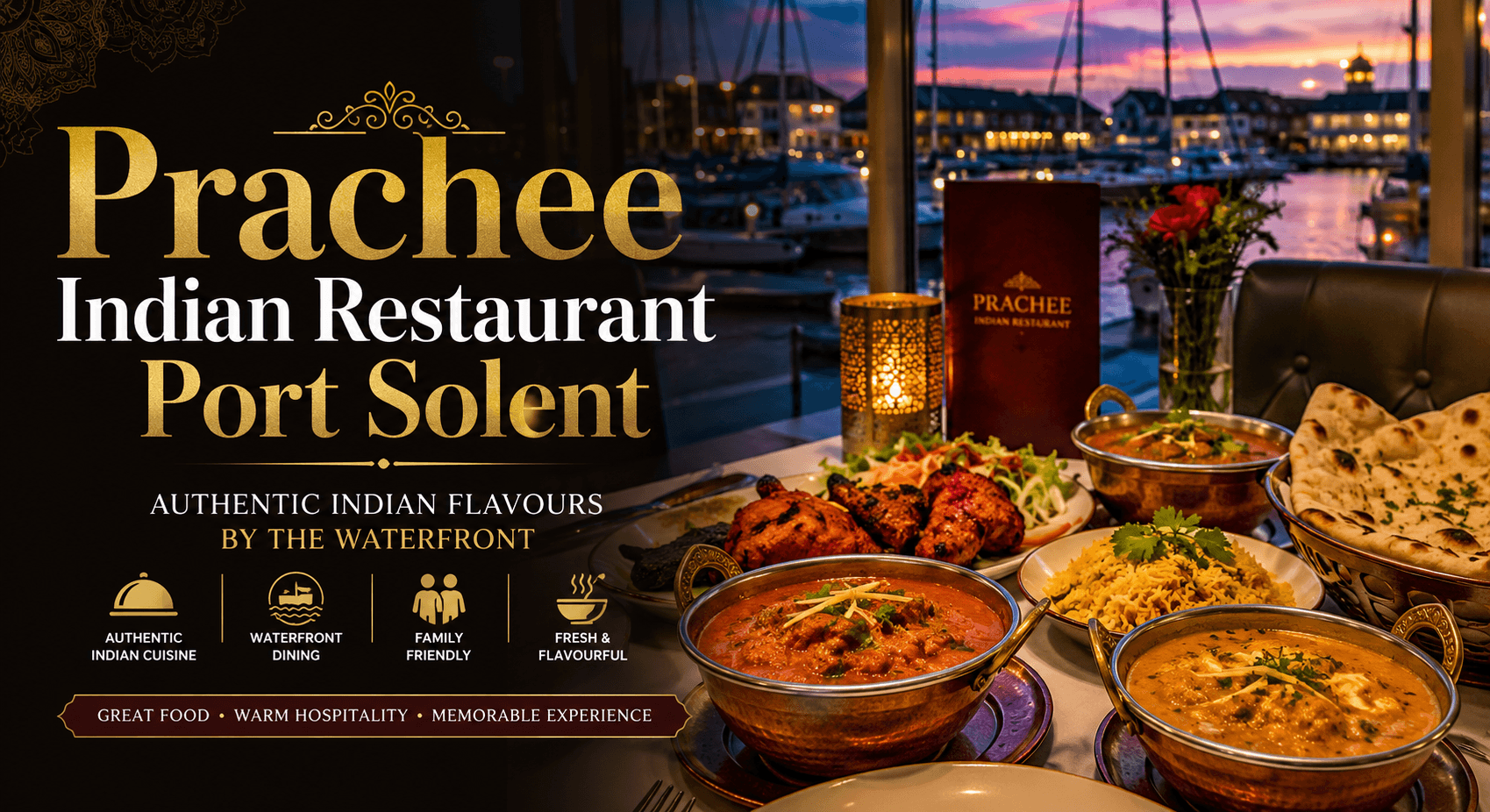 Prachee Indian Restaurant Port Solent – Authentic Indian Dining by the Waterfront