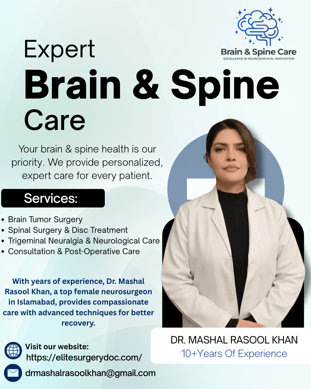 Which Neurologist Specializes in Brain Tumor Surgery and Spine Surgery in Islamabad?