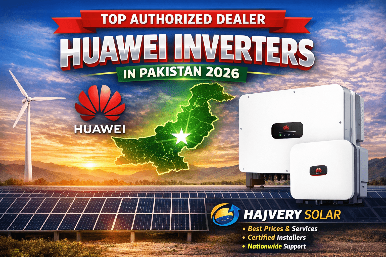 Top Authorized Dealer Huawei Inverters in Pakistan 2026 – Hajvery Solar