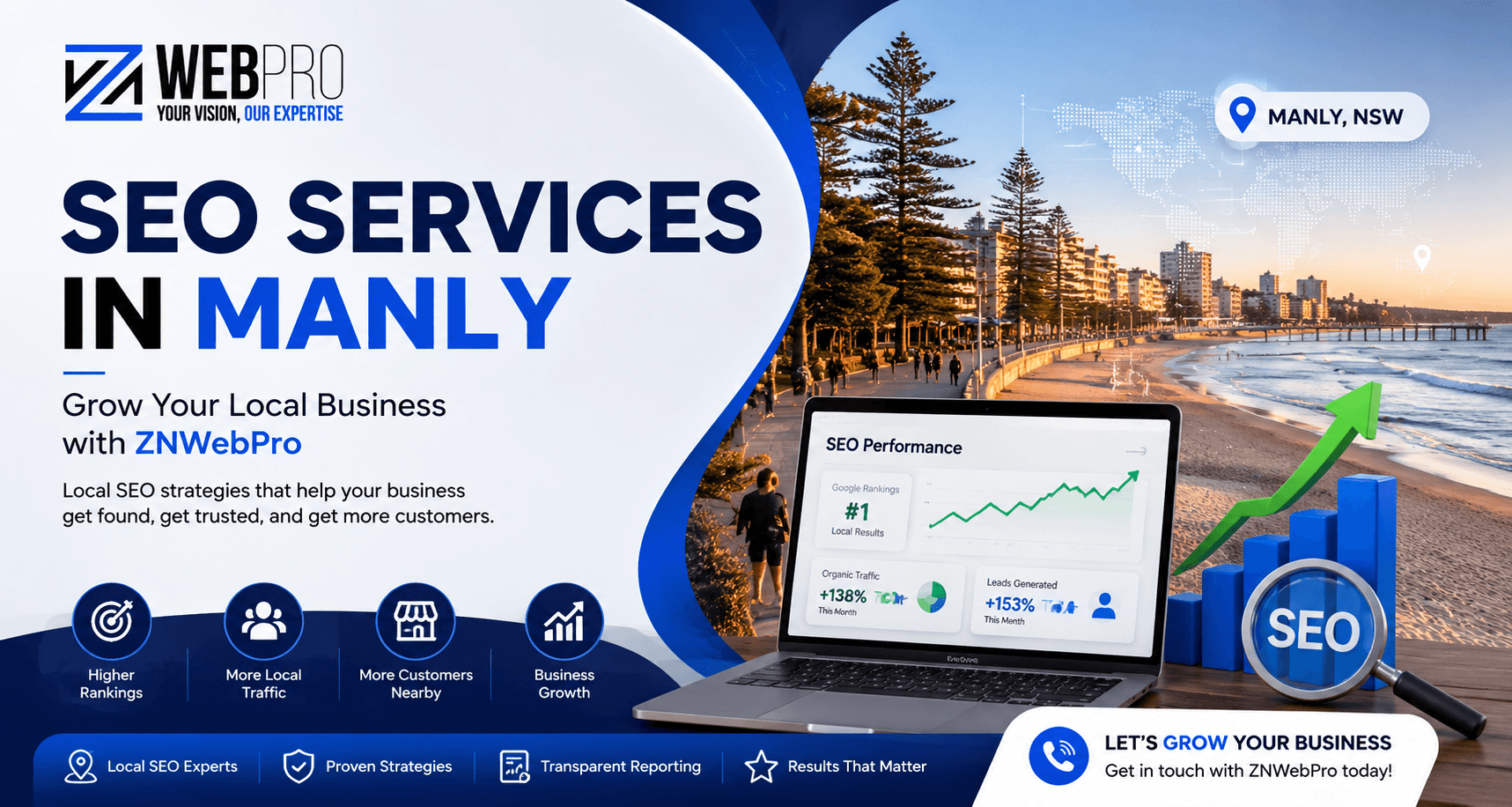 SEO Services in Manly: Grow Your Local Business with ZNWebPro